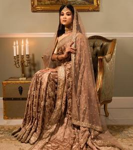 --NEW---STYLISH Hand Work on PRETTY BRIDAL--SAREE with Glass Beads Stone & DABKA Work for Wedding/party--2024 - Product Image 3