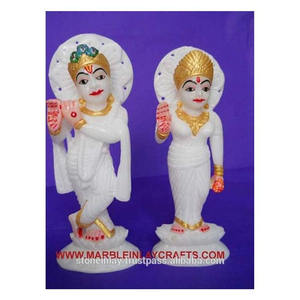 Statue de Krishna Radha en marbre italien - Product Image 1