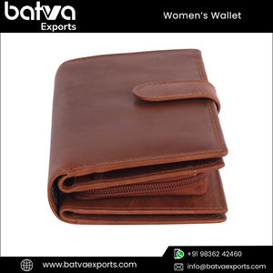 Best Selling Women's Stylish Genuine Leather RFID Blocking <b>Long</b> <b>Wallet</b> Multiple Card Slots Zipper Closure Leading PU Material - Product Image 4