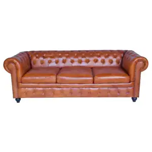 Sofas Modern Living Room Furniture Floor MADE in INDIA Home HOT SALES Leather Furniture Chesterfield Sofa GENUINE Leather