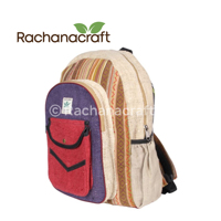 Sac à dos en chanvre pur fait à la main au népal, artisanat écologique, taille normale, commerce direct, vente en gros, 100%