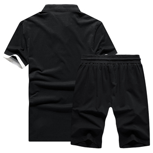 Conjunto deportivo con cuello en V para hombre, set de 2 piezas con estampado personalizado, estilo veraniego, venta al por mayor - Product Image 3