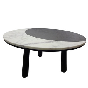 Mesa lateral de mármol y Metal, mueble de Interior moderno, mesa de centro redonda de vidrio - Product Image 6
