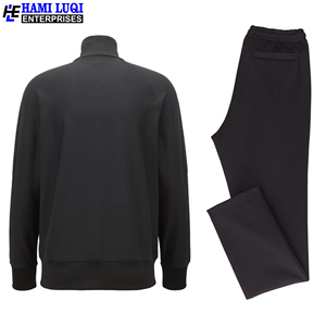 Vente en gros d'ensemble de survêtements coupe ajustée pour hommes avec fermeture éclair col montant et fermeture éclair deux poches saison d'hiver - Product Image 4