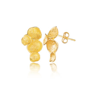 Pendientes Vintage Plateados en Oro de 22k, Joyería Turca Hecha a Mano al por Mayor en Plata de Ley 925 - Product Image 1