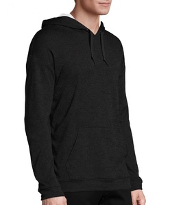 Wholesale Custom Cotton Lightweight Pullover Hoodie For Men Black Hoodie custom design logo - Product Image 2
