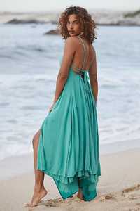 Maxi de mujer de inspiración vintage, nuevo diseño, cuello en V, sin mangas, colección de verano de talla grande, dulce cintura Natural hasta el suelo para - Product Image 2