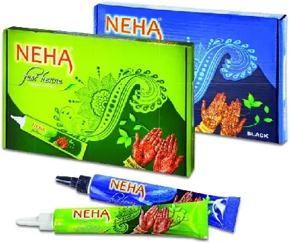 Neha Herbal Fast Henna Color Red 25gmユニークなパッキングを備えた手の脚と体の一時的なタトゥーです