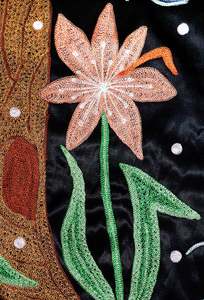 Offre Spéciale Attrayant Nature Amour Noir Soie L'ouzbékistan Broderie Suzani Couvre-lit Nuit Jardin Panneau Mural Design Tapisserie Jeter - Product Image 6