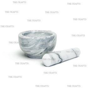 Ensemble pilon et mortier pour broyeur à main de la plus haute qualité pour ustensiles de cuisine pilon et mortier de couleur blanche en marbre à faible taux - Product Image 4