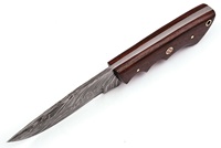 Couteau utilitaire à lame fixe en acier Damas fait main Sizzco, pointe tombante, manche en bois Vengi, couteau de chasse et de camping, couteau à dépecer, 8 pouces de longueur totale