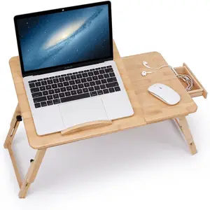Laptop Desk Verstelbare Ontbijt Serveren Bed Lade Kantelen Top Met Lade