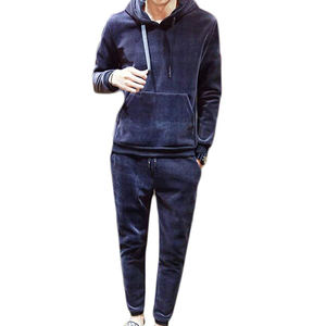 Soft Cotton Fleece Men Tracksuit Set Custom logo <b>Sticker</b> Sublimated Polyester Slim Fit Running Men Wholesale Tracksuit Sets - Product Image 2