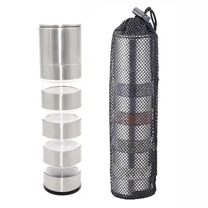 Outdoor Camping RV Stackable Spice Storage Grinder stainless steel seasoning bottle barbecue picnic portable spice jar set