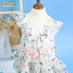 Robe d'ange à fleurs de style vintage Babeeni pour petites filles de 6 mois à 6 ans, tissu en mousseline de coton biologique 100%, certifié OEKO-TEX - Product Image 3