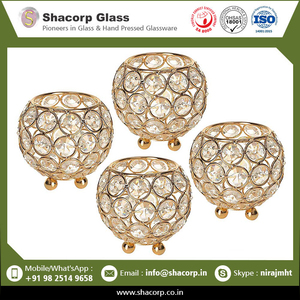 Bol décoratif en cristal avec décoration de mariage, bougie cadeau avec Design de couronne de luxe, acheter à 5% sans prix sur commande en vrac - Product Image 3