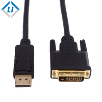 Câble convertisseur professionnel DP vers DVI de 1,8 m, adaptateur d'affichage mâle DP vers DVI-D 24+1 broches mâle