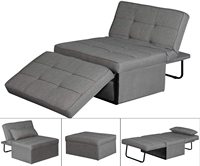 Meuble multifonction unique 4 en 1, canapé-lit Convertible, fauteuil Ottoman avec oreiller