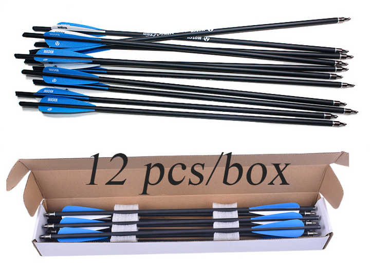 12pcs Archery Carbon Arrow 16/17/18/20/22inch Crossbow Bolts Diameter 8.8mm Arrows for Outdoor Hunting Shooting Accessories