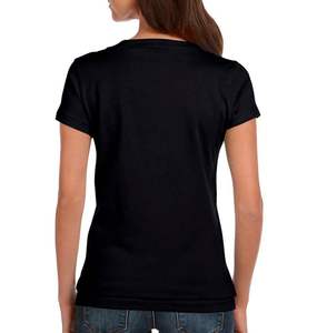 <b>Black</b> <b>T</b>-<b>shirt</b> Jersey Fabric Dyed OEM Custom Logo Custom Made Fitted <b>Women</b> Short Sleeve Plain Size Customized Casual 100% Cotton - Product Image 3
