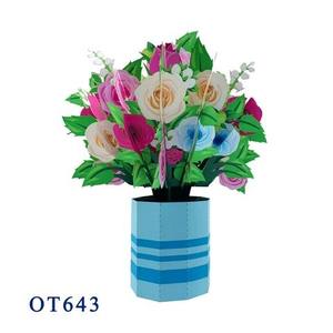 บลอสซั่มดอกไม้กระดาษการ์ดป๊อปอัพทำมือช่อดอกไม้กุหลาบการ์ดอวยพรปรับสีและโลโก้ของที่ระลึกจากเวียดนามได้ - Product Image 3