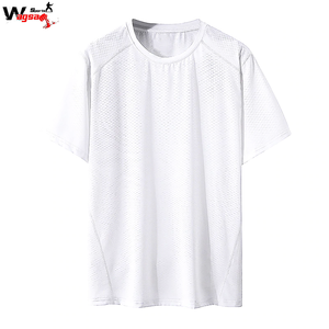 T-shirt en maille manches courtes pour hommes, vêtements de sport, estival, à la mode, blanc, bleu et noir, - Product Image 6