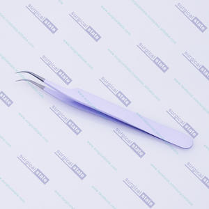 Pince à cils incurvée blanche de qualité chirurgicale pour extensions de cils, en acier inoxydable durable avec logo personnalisé - Product Image 4