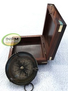 Extrême qualité boussole marine nautique avec shisham boîte en bois - Product Image 6