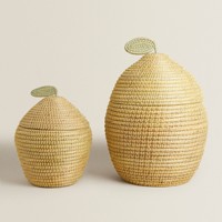 Whism — panier en résine naturelle, en forme de poire, pour la décoration de chambres d'enfants, vente en gros