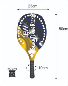 Raquettes de beach tennis avec face de 20 mm, poids de 310-330 g, longueur de 50 cm, poignée en carbone et filet en fibre de carbone - Product Image 4