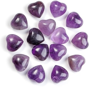 Cristal de amatista en forma de corazón, piedras preciosas hinchadas, venta al por mayor, piedra de corazón, comprar a N H AGATE - Product Image 5