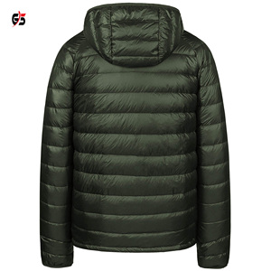 Doudounes Premium de haute qualité pour hommes pour la saison d'hiver Fermeture éclair à capuche Logo personnalisé Impression Patch en caoutchouc Service OEM - Product Image 2