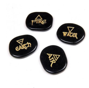 Tourmaline đen năm yếu tố biểu tượng khắc tinh thể đá đặt để chữa bệnh và Thiền siêu hình - Product Image 3