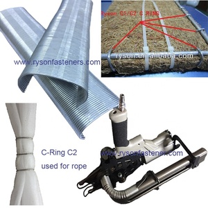 C2 Agrafeuses à anneaux de porc 63mm Fil galvanisé Clous de type C Agrafeuses à anneaux de porc pour tapis en fibre de coco - Product Image 5