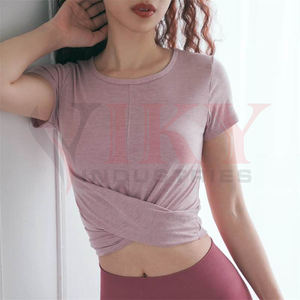 2020 High Quality Custom Design Blank Sweatshirts Fitness Women Crop <b>Top</b> Gym t Shirts - Product Image 6