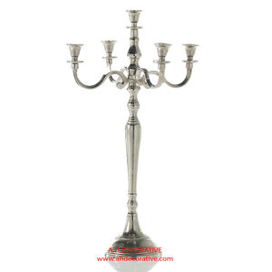 Pièce maîtresse de mariage faite à la main candélabre carré en cristal côtelé avec décoration votive élégante en métal suspendu - Product Image 2