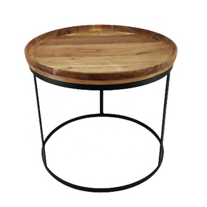 Mesa de centro redonda de hierro y vidrio de aluminio para sala de estar, Base en forma de palmera, latón EPL, color dorado, mesa de vidrio transparente - Product Image 6