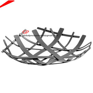 MODERN ALUMINIUM and GLASS SERVING <b>BOWL</b> 3 <b>TIER</b> <b>FRUIT</b> <b>BOWLS</b> 2025 - Product Image 2