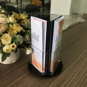 Countertop Clear Acrylic Magazine Flyers Leaflet Holder Brochure <b>Display</b> <b>Rack</b>/ acrylic leaflet holder - Product Image 2