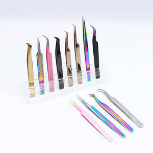 Emballage personnalisé professionnel nouveau volume classique pince à épiler d'extension de cils droite en acier inoxydable pour une utilisation des sourcils - Product Image 1