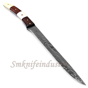 Custom Hand Forged Damascus Fillet Fishing knife With leather Sheath cover (smk1587) - Product Image 2