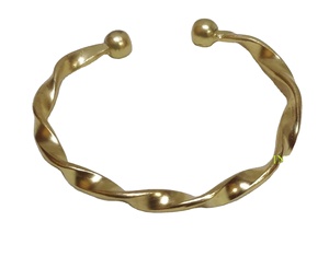 Brazaletes de Diseño Personalizado de Cobre Chapado en 3 Tonos de Alta Calidad, Brazalete de Metal Encantador para Regalos, Sin Plomo - Product Image 1
