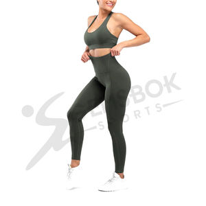 Sujetador deportivo para mujer, conjunto de mallas, Warrior Gym Fitness, traje de Yoga sin costuras, ropa deportiva de Color sólido, venta al por mayor, dos - Product Image 2