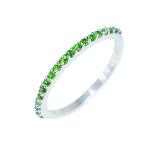 Anillo de piedras preciosas de Diopside cromado para mujer, banda de plata de ley a la moda, diseño de lujo, joyería a un precio asequible - Product Image 1