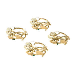 Feuille et fleur Design or couleur laiton serviette anneau de rangement avec anneau de serviette de la meilleure qualité à vendre - Product Image 5