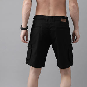 Verano 100% algodón Cargo Shorts hombres Casual Multi-Bolsillo sólido hasta la rodilla hombres pantalones cortos - Product Image 3