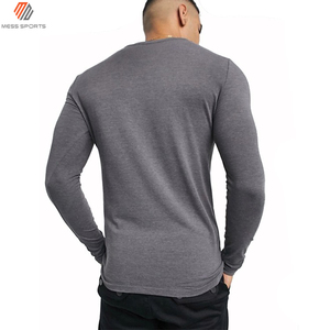 T-shirt personnalisé pour homme à manches longues 100 % coton – T-shirt uni en coton peigné grande taille à manches longues pour homme, vente en gros et personnalisation - Product Image 4