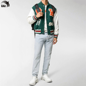 Veste de baseball d'hiver personnalisée avec logo, position du logo sur le devant, 100% laine, design réversible, service OEM, coupe-vent - Product Image 3