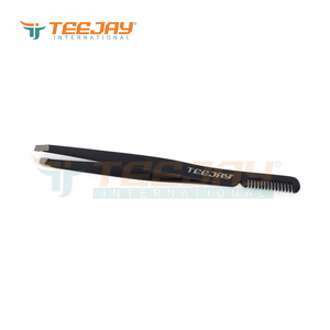 Pince à épiler professionnelle pour les yeux, embout incliné, professionnel, poudre noire, embout artisanal fin, meilleur pour traitement des sourcils, vente en gros, 1 pièce - Product Image 2