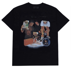 Vente en gros T-shirt col rond 100% coton conçu sur mesure Technique d'impression numérique graphique Hip Hop surdimensionnée - Product Image 2